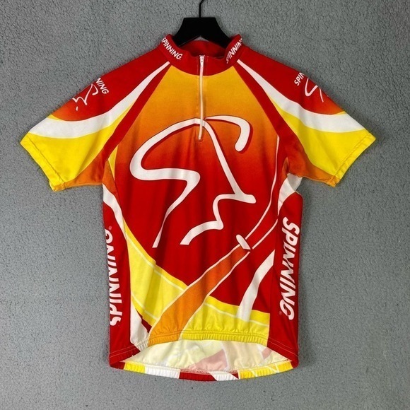 Men's Medium Cycling Shirt 1/4 Zip Spinning Enthusiast Bicycle Jersey Comfort - Picture 2 of 10